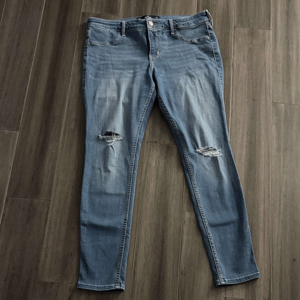 Hollister Light Blue Distressed Skinny Jeans